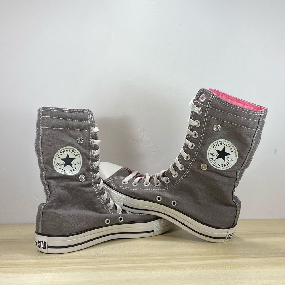 Converse High Top Sneakers Gray with Pink Lining